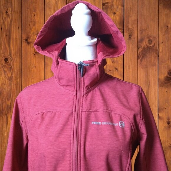 Free Country Women's Small Faux Fur Lined Red Jacket With Removeable Hood - Picture 2 of 6